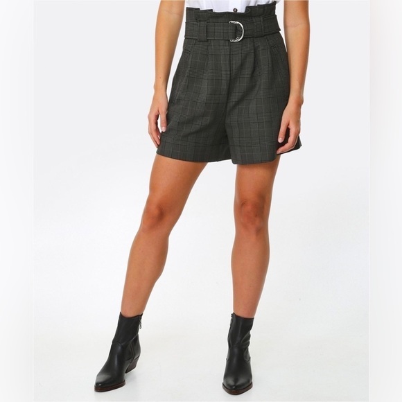GANNI Checked Suiting Shorts in Kalamata Plaid 8 10 - Picture 1 of 10